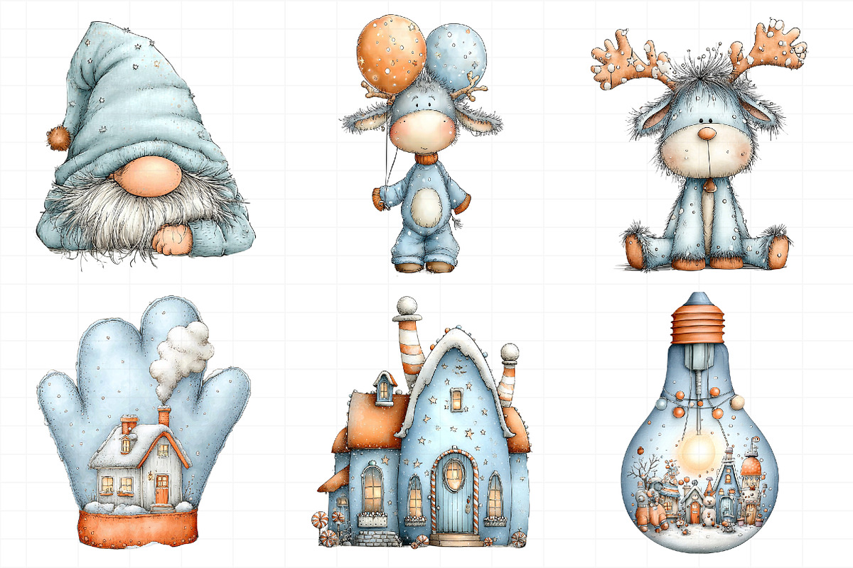 Whimsical Christmas Clipart, an Illustration by Daily.Designs (Photo 3 of 4)