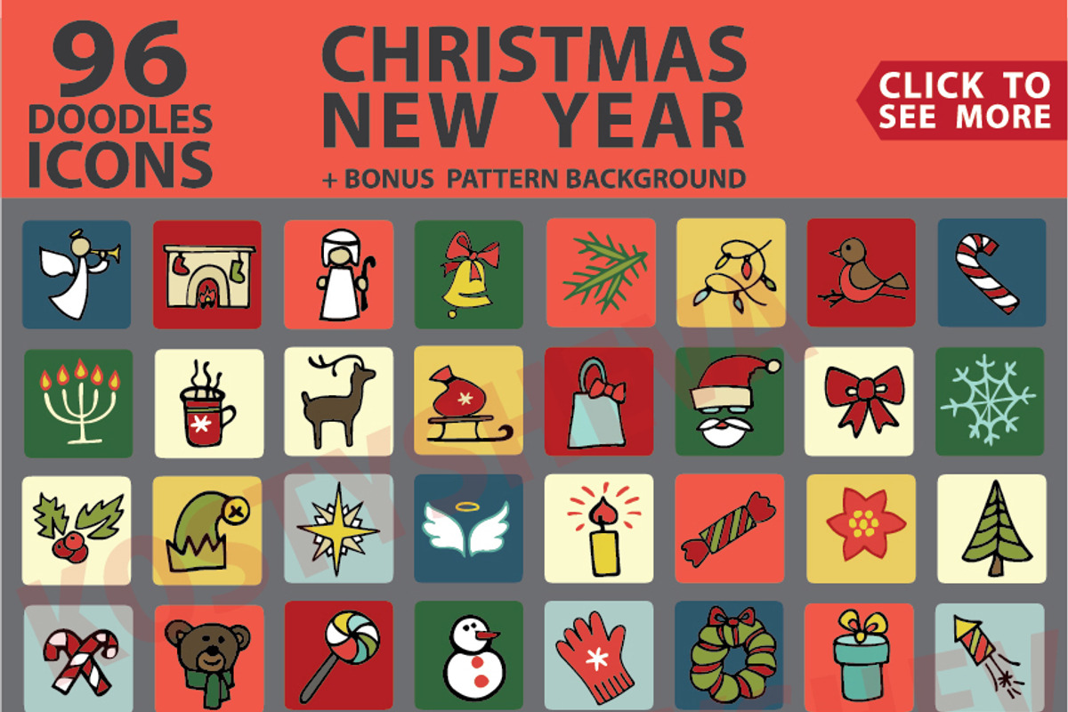 Christmas,New Year colored icons set