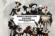 PECULIAR GOTHIC PEOPLE CLIPART, a Person Illustration by Daring Digies (Thumbnail 1 of 10)