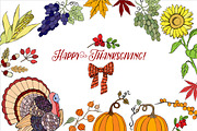 Thanksgiving Day Set, a Decorative Illustration by Nataliapiache (Thumbnail 1 of 2)