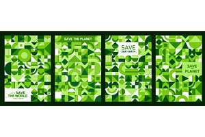 Save the Earth posters, a Decorative Illustration by Vector Tradition