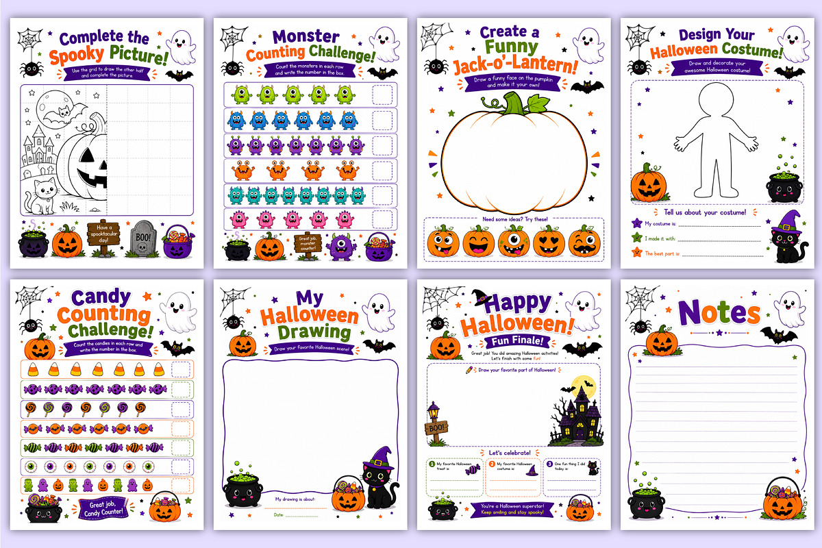 Halloween Fun Activity Book Kdp, a Stationery Template by Mustafiz (Photo 5 of 5)