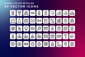 Wedding icons, an Outline Icon by Wencory