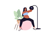 Pregnancy sport exercise, yoga set, a Person Illustration by PaperTrident (Thumbnail 4 of 12)
