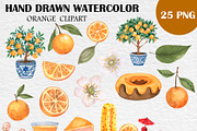 Watercolor Orange Clipart PNG, a Food Illustration by PatternPalette (Thumbnail 2 of 4)