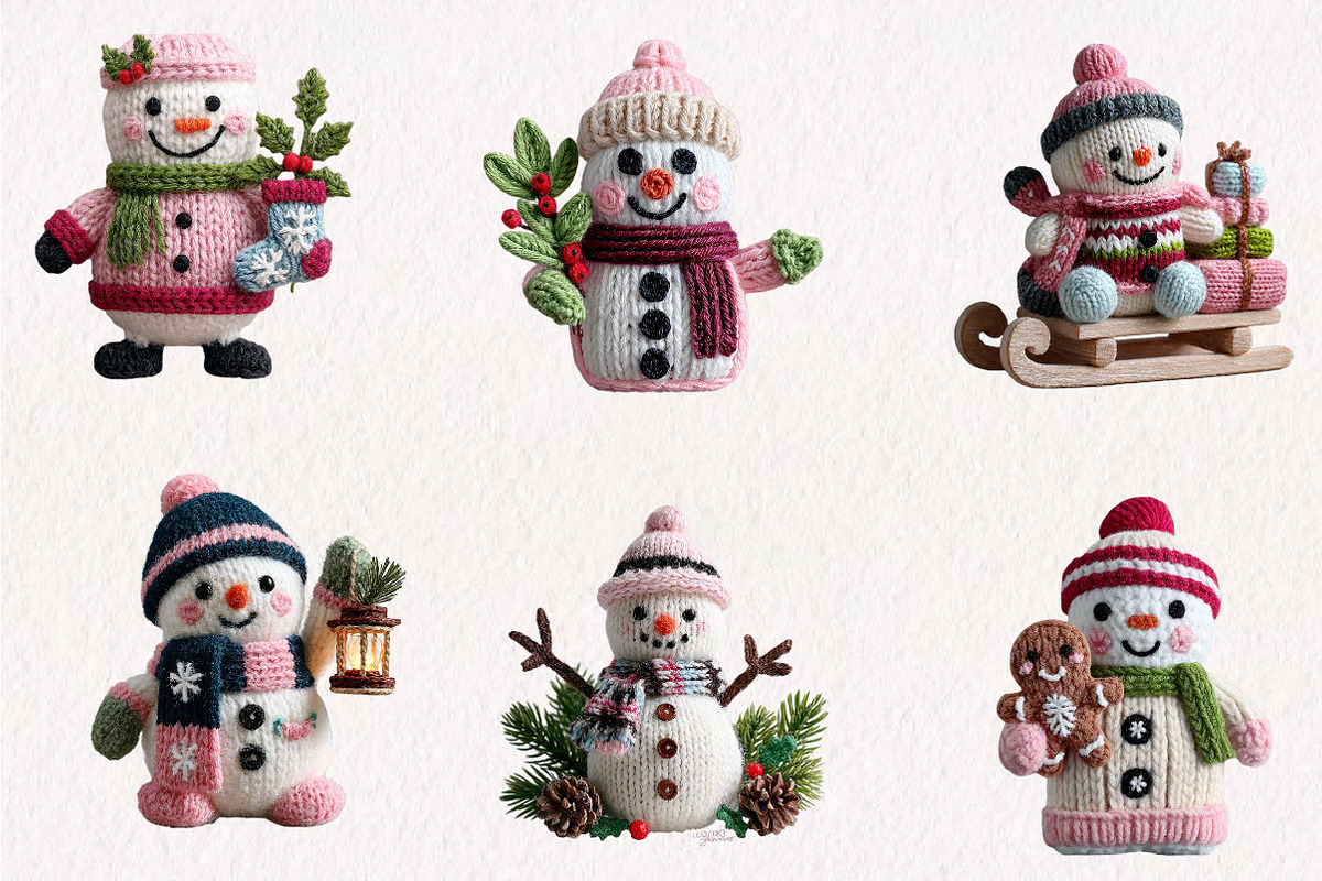 Knitted Snowman Png Crochet Snowman, a Seasonal Illustration by CreationArt (Photo 3 of 7)