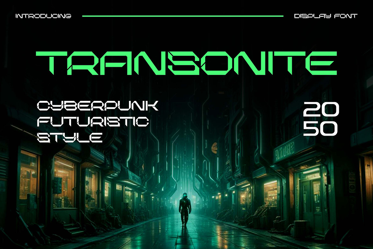 Transonite Futuristic Display Font, a Serif Font by UICreative (Photo 1 of 13)
