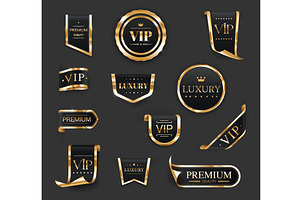 Golden Luxury VIP Labels, Banners