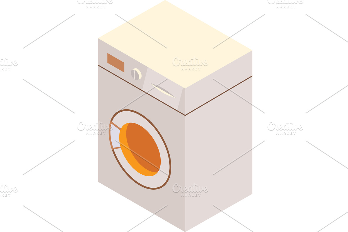 Wash machine vector laundry 3d icon, an Object Illustration by SiberianArt