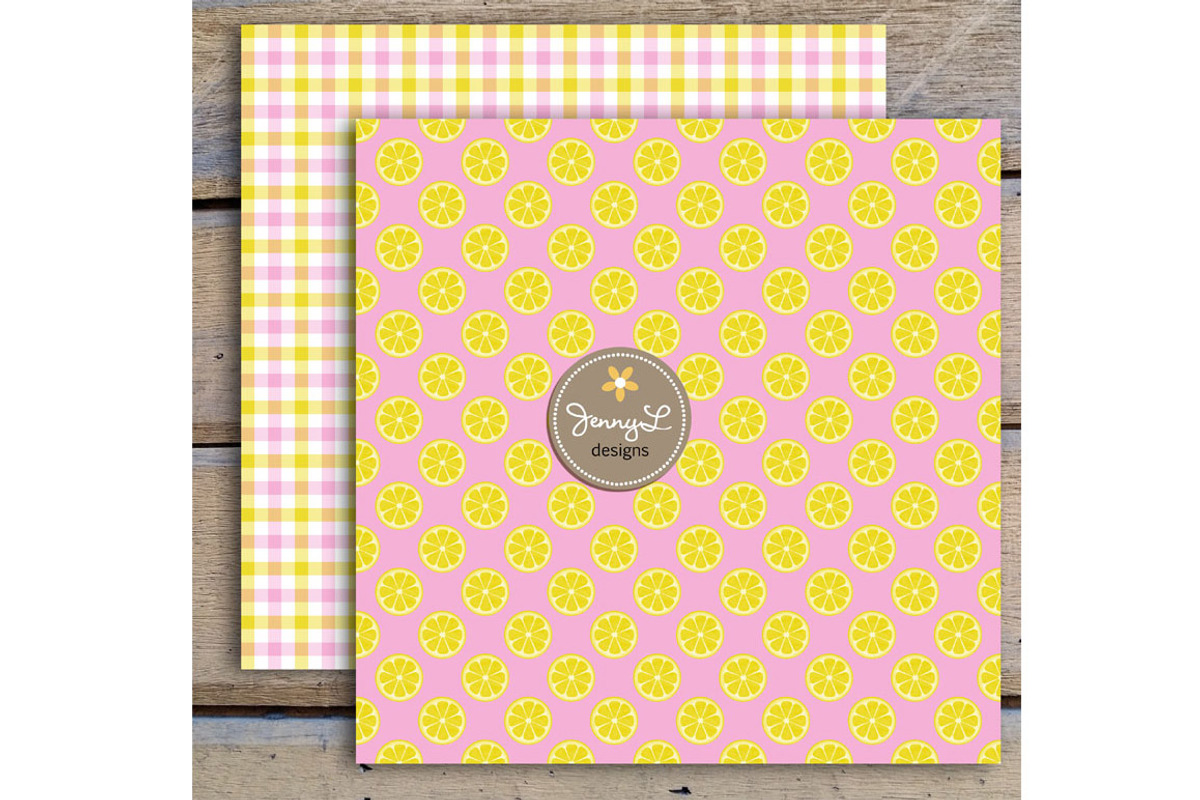Pink Lemonade Digital Paper &Clipart, a Pattern Graphic by JennyL Designs (Photo 3 of 3)