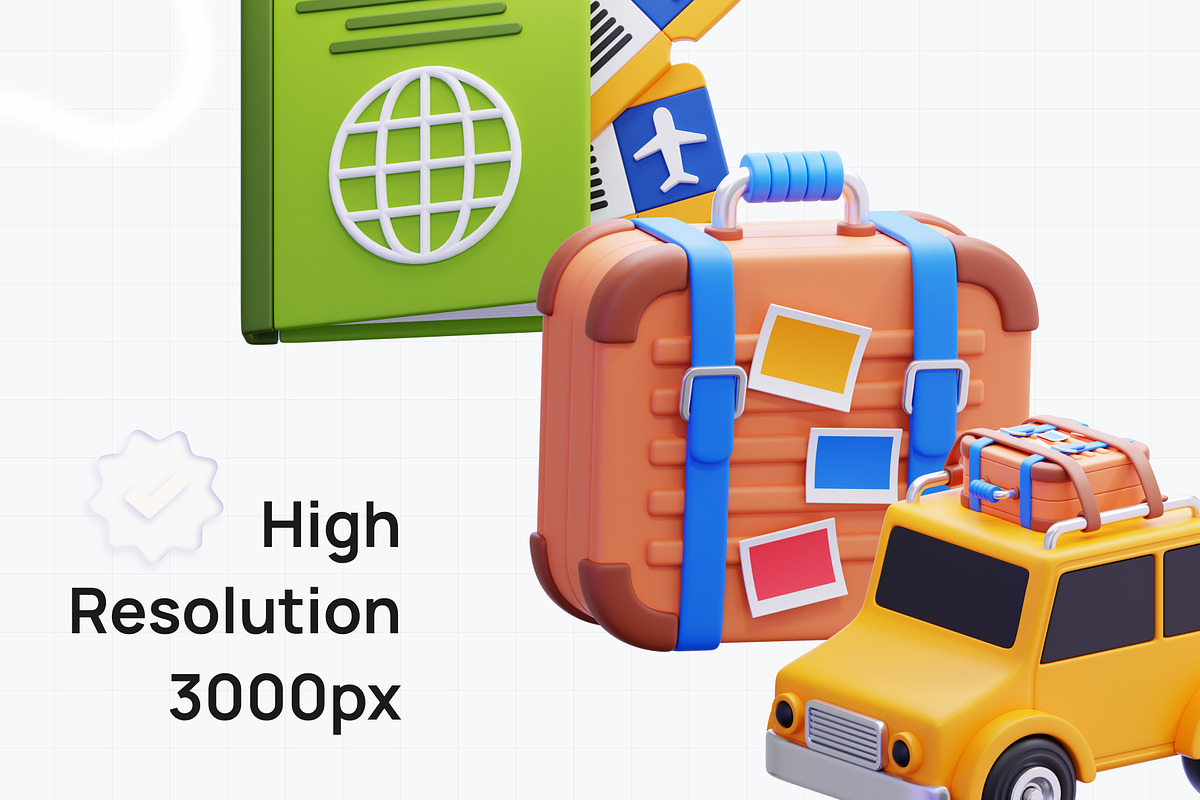 Travel 3D Icons, a 3D by graficonstuff (Photo 4 of 4)
