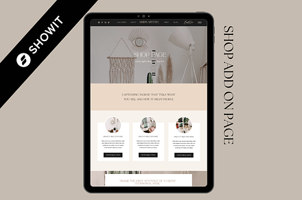 Showit Shop Page template
