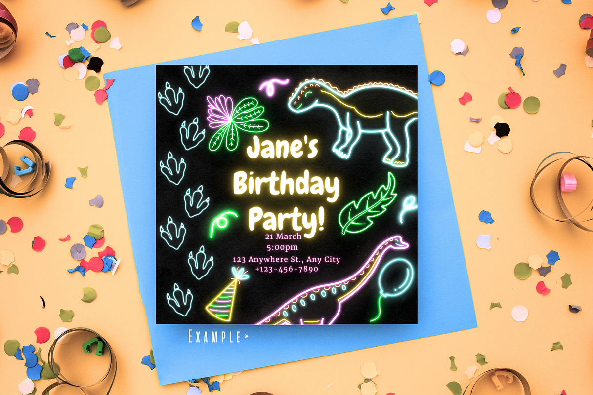 Neon Dinosaur PNG Clipart, an Education Illustration by Lenninator Digital (Photo 7 of 7)