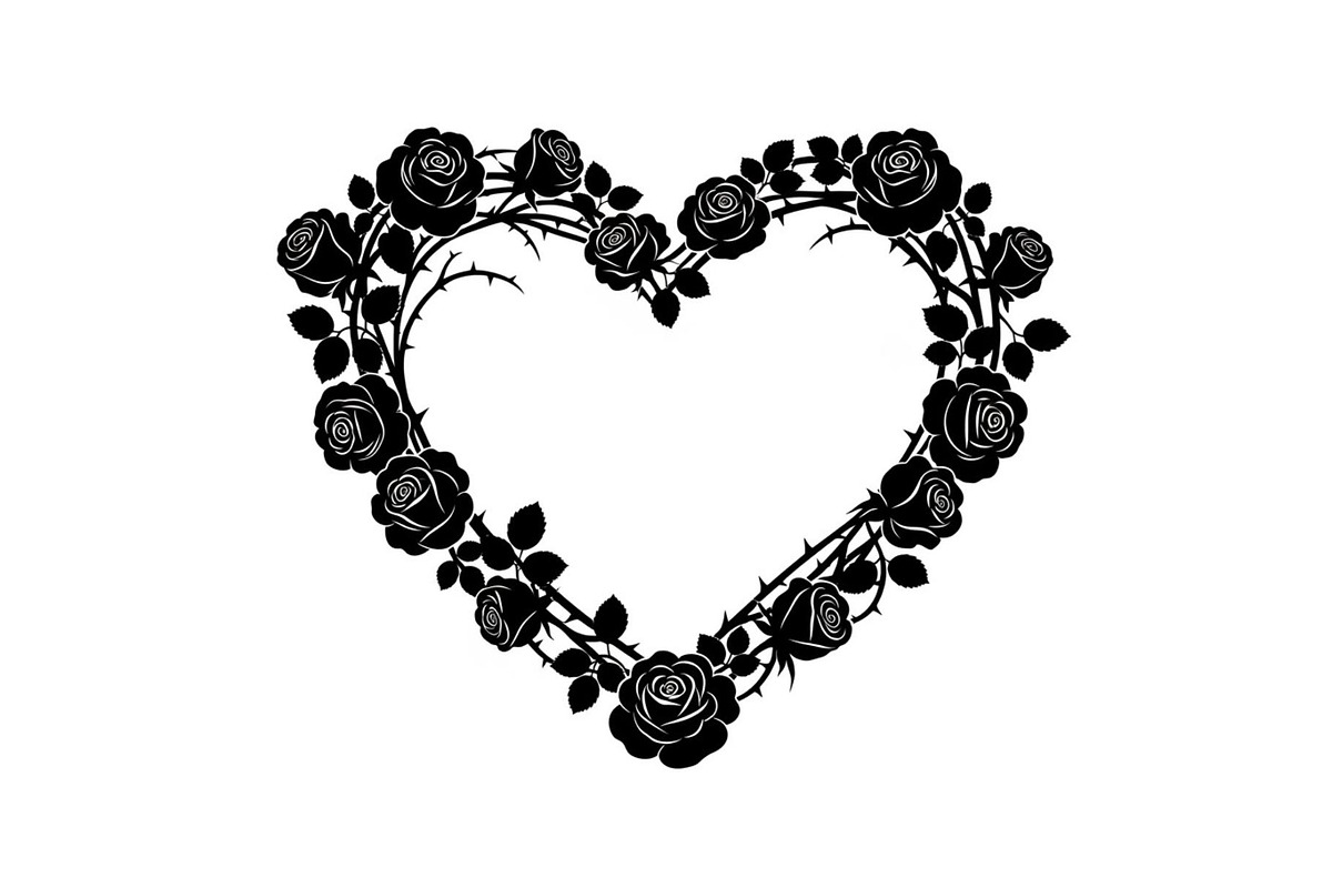 Floral Heart Frame Silhouette Pack, an Illustration by Artivon (Photo 6 of 49)