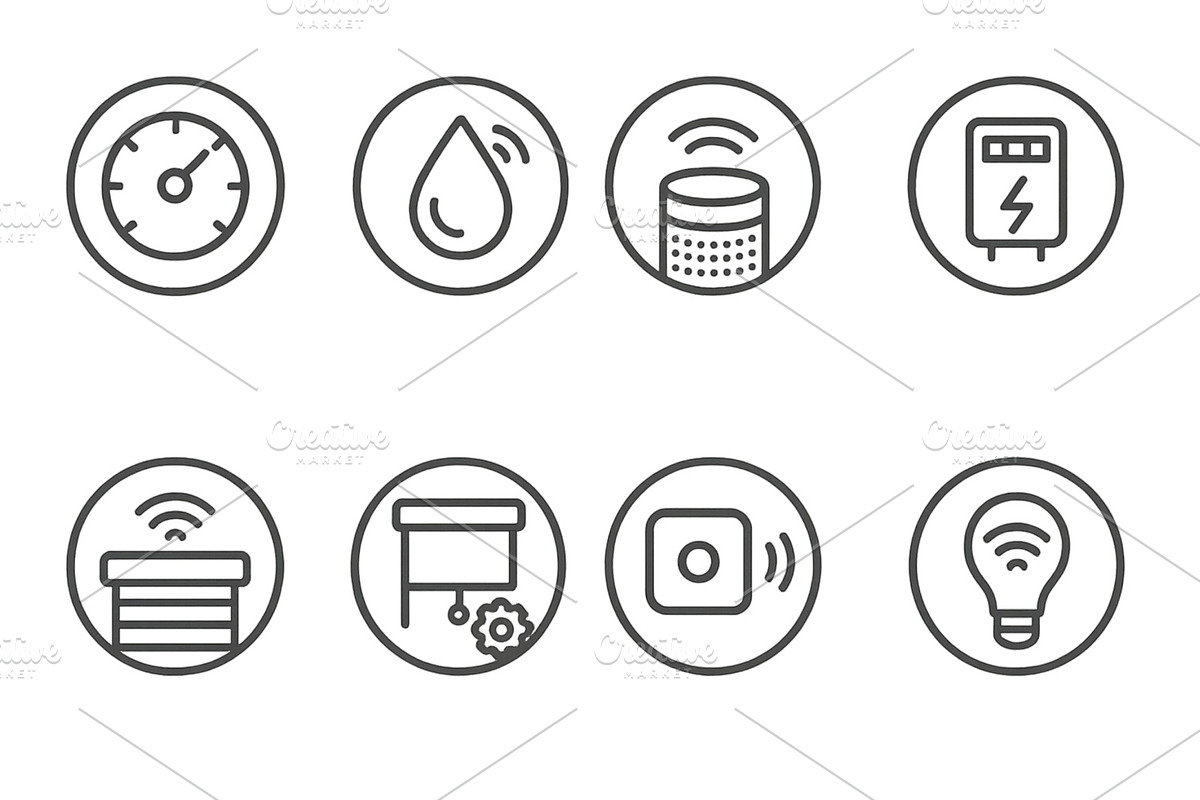 Collection of simple icons depicting, a Technology Illustration by ZinetroN
