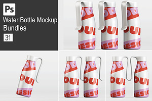 Water bottle mockup bundles, a Cups & Container Mockup by Ambo Ampeng