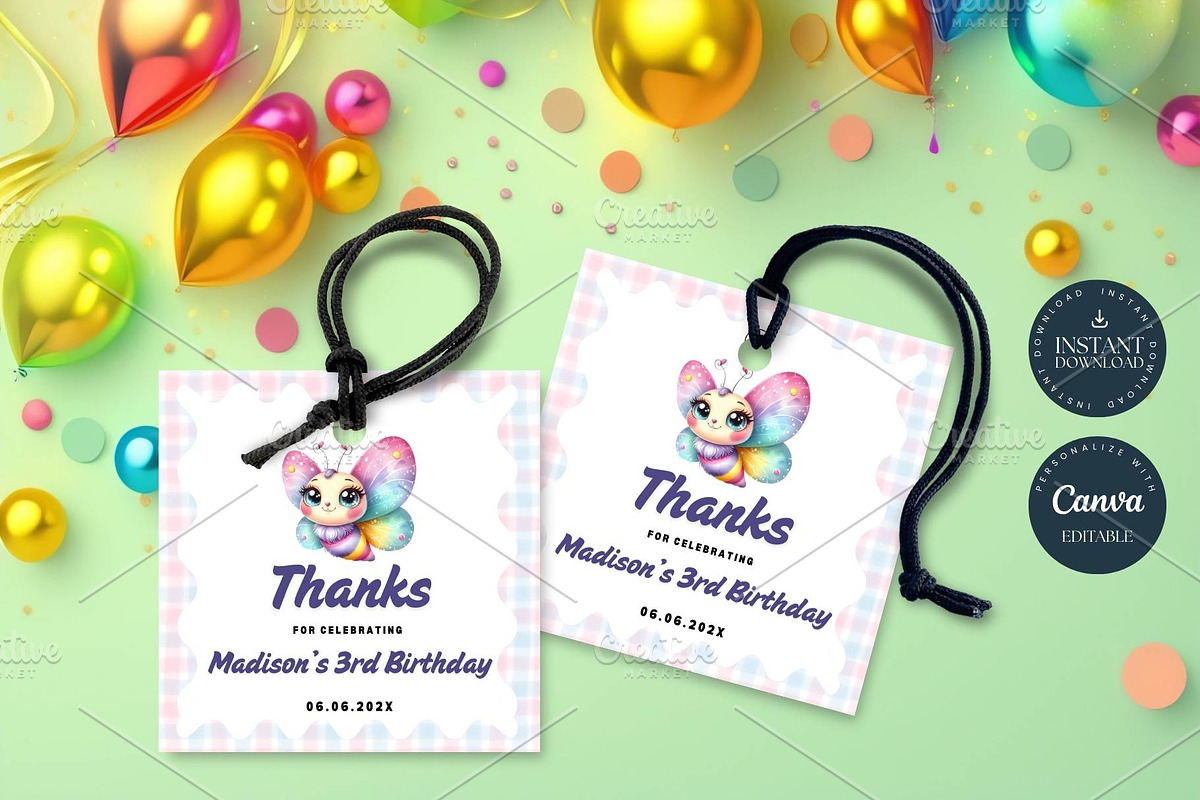 Pastel Butterfly Thank You Tag, an Invitation Template by Tracia Creative (Photo 4 of 4)