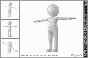 Stylized Stickman In T-Pose