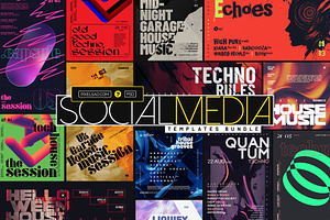Club Party Social Media Kits Bundle, a Social Media Template by pixelsao