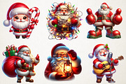Cute Santa Watercolor Clipart, an Illustration by RobertsArt (Thumbnail 5 of 5)