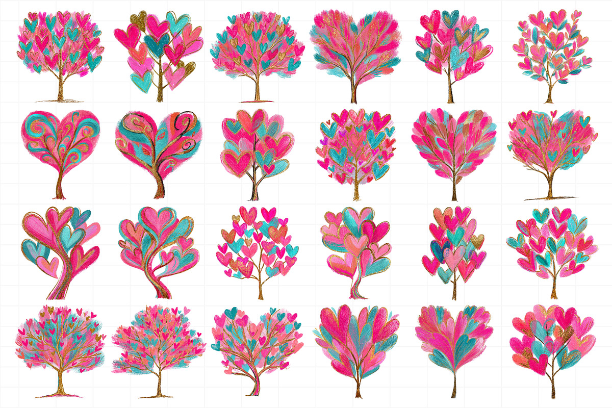 Valentine Day Heart Tree Clipart, an Illustration by Daily.Designs (Photo 5 of 5)