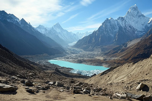 Breathtaking view of a glacial lake, a Photo by Tanuart