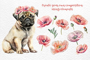 Playful Pugs. Watercolor, an Animal Illustration by Watercolor dreams (Thumbnail 5 of 6)
