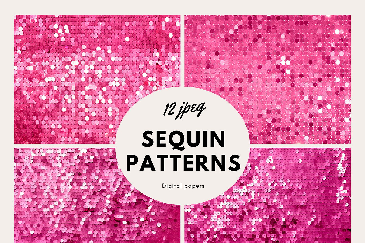 Pink Sequin Patterns Digital Paper, a Texture Illustration by Tanya Kart (Photo 4 of 4)