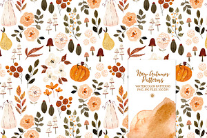 New Autumn Patterns - Watercolor Set