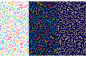 Kids squiggle seamless pattern, a Decorative Illustration by Vector Tradition