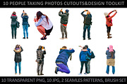 10 People Taking Photos Cutouts kit, an Object Graphic by DanFLCreativo (Thumbnail 1 of 6)