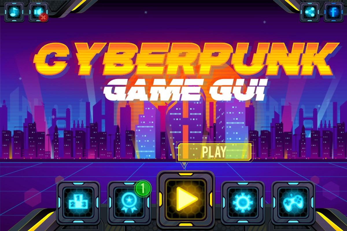 Cyberpunk Game GUI, an Icon by pzUH (Photo 1 of 10)