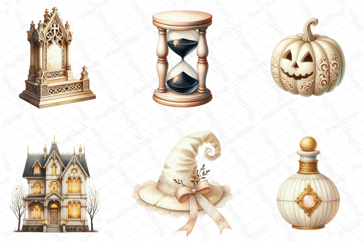 Ivory Gothic Halloween Clipart, an Illustration by DreamPrint404 (Photo 4 of 6)