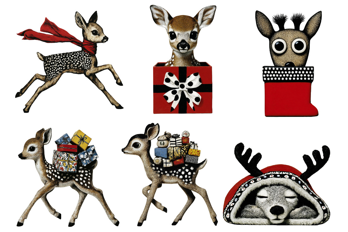 Christmas Deer Clipart, an Illustration by Designworld (Photo 3 of 6)
