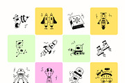 UFO Doodle Icons, a Solid Icon by Prosymbols (Thumbnail 7 of 8)