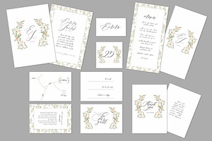 Elegant Botanical Wedding Stationery, an Invitation Template by McLittle Stock