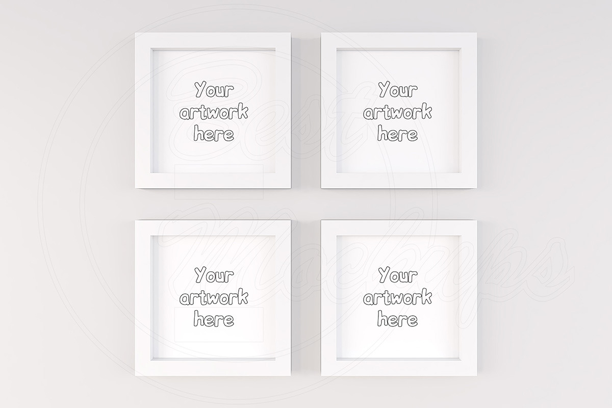 4 art print mockup frames template, a Print Template by BestMockups