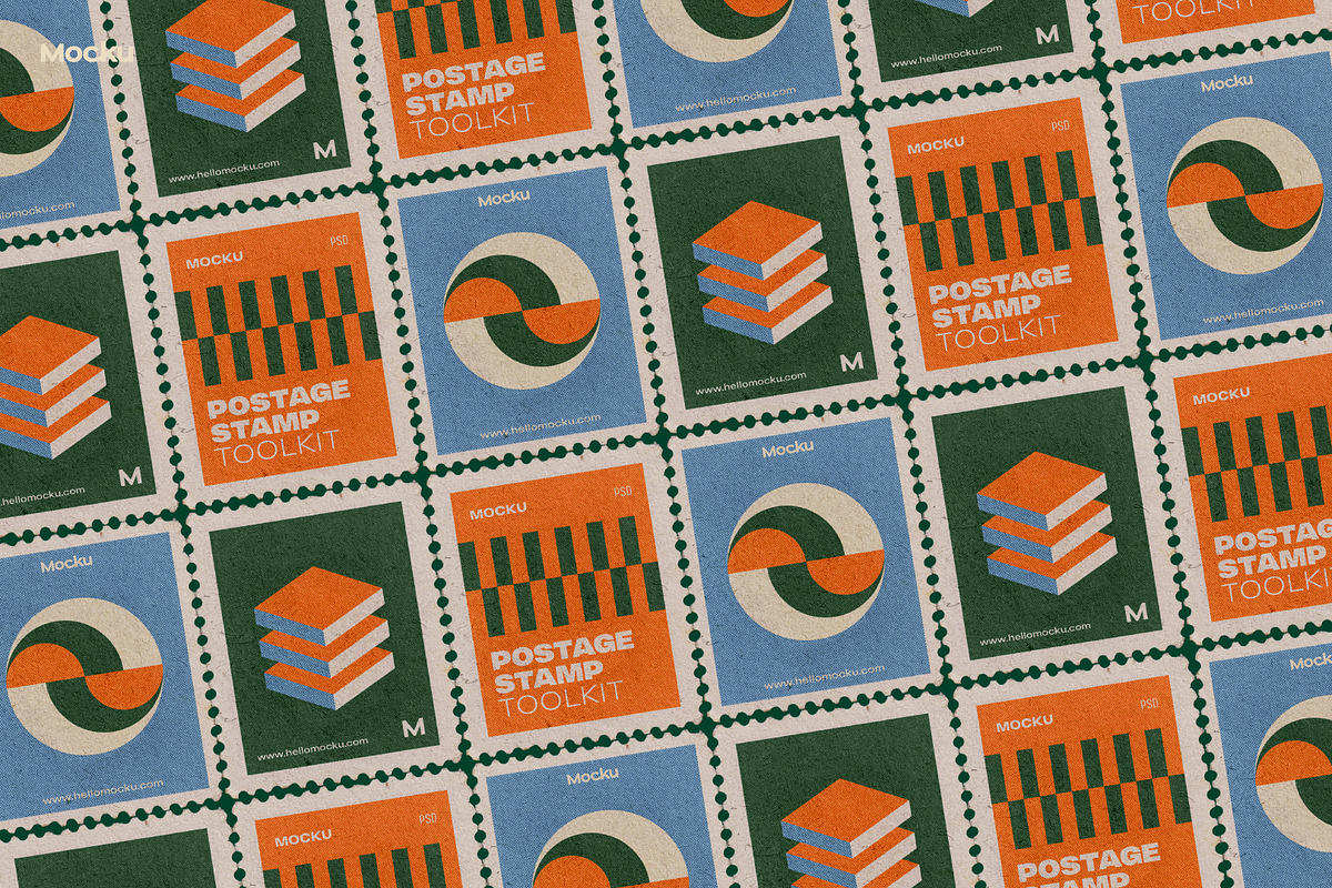 Postage Stamp Toolkit, a Packaging Mockup by Mocku (Photo 7 of 22)