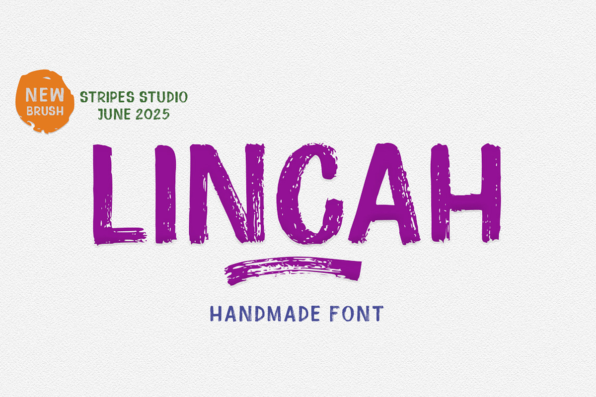 Lincah Brush, a Handwritten Font by Stripes Studio (Photo 1 of 8)
