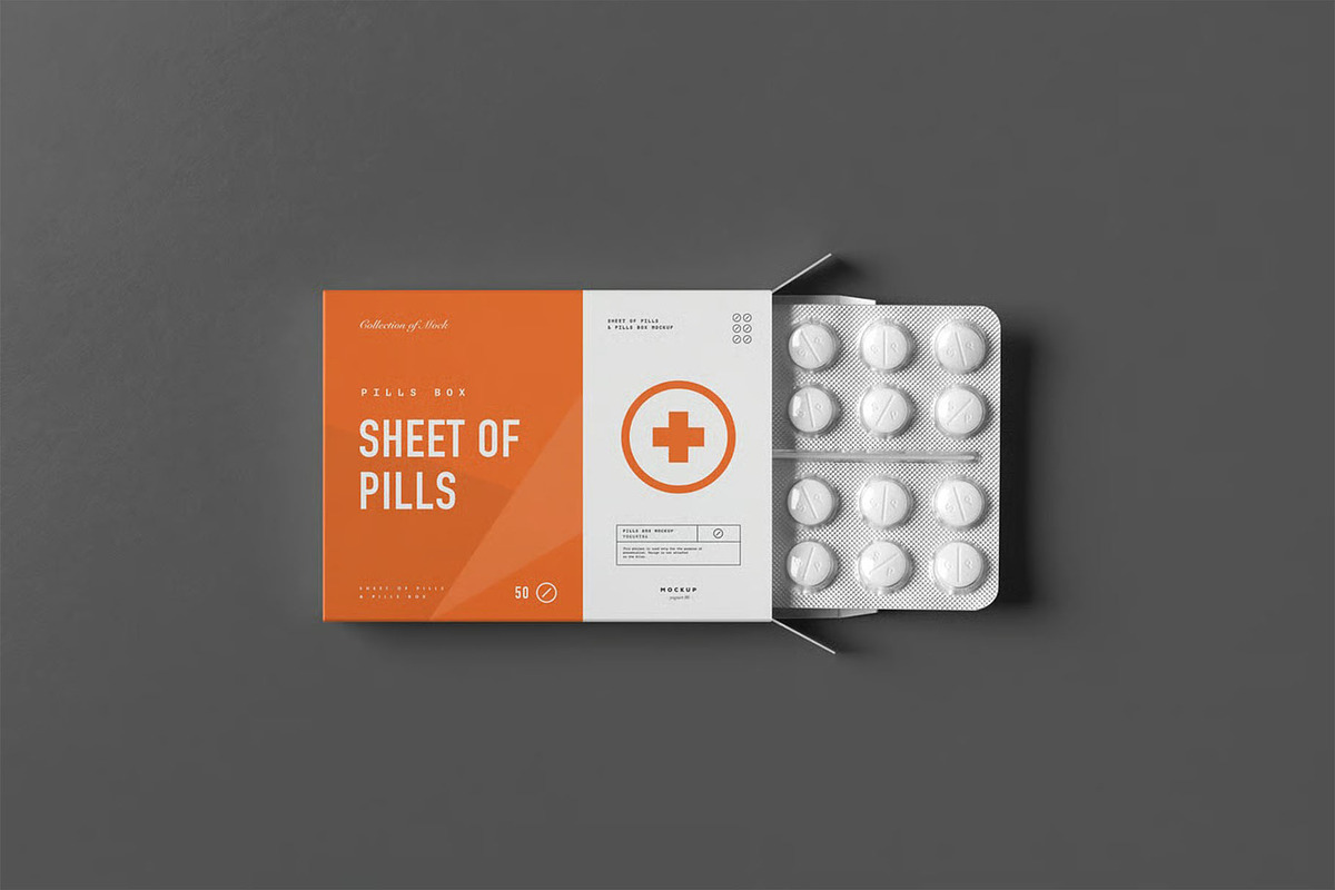 Pills Box Mock-up, a Packaging Mockup by zippypixelstudio (Photo 3 of 9)