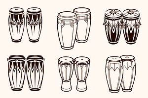 Congas vector illustration set, an Object Graphic by Billah Hub
