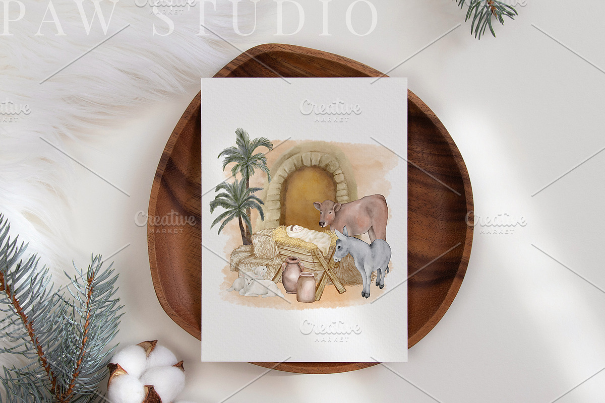 Christmas Holy Night Nativity Scene, an Illustration by PawGraphic (Photo 7 of 10)