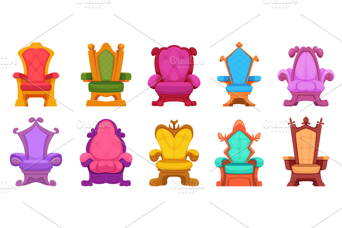 Thrones. Medieval sitting for king, an Object Illustration by Onyx