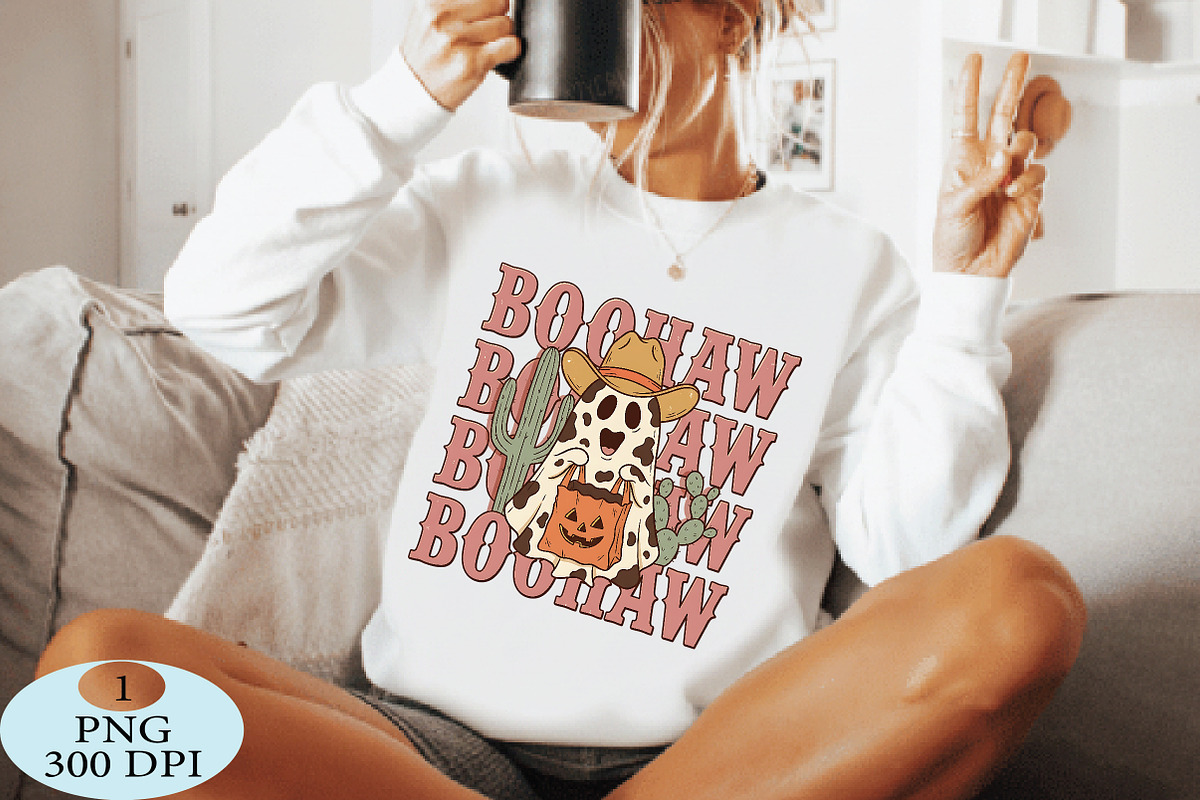 Boohaw Cowboy Ghost Halloween PNG, a Seasonal Illustration by Daily.Designs (Photo 4 of 5)