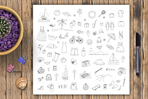 Summer doodles set