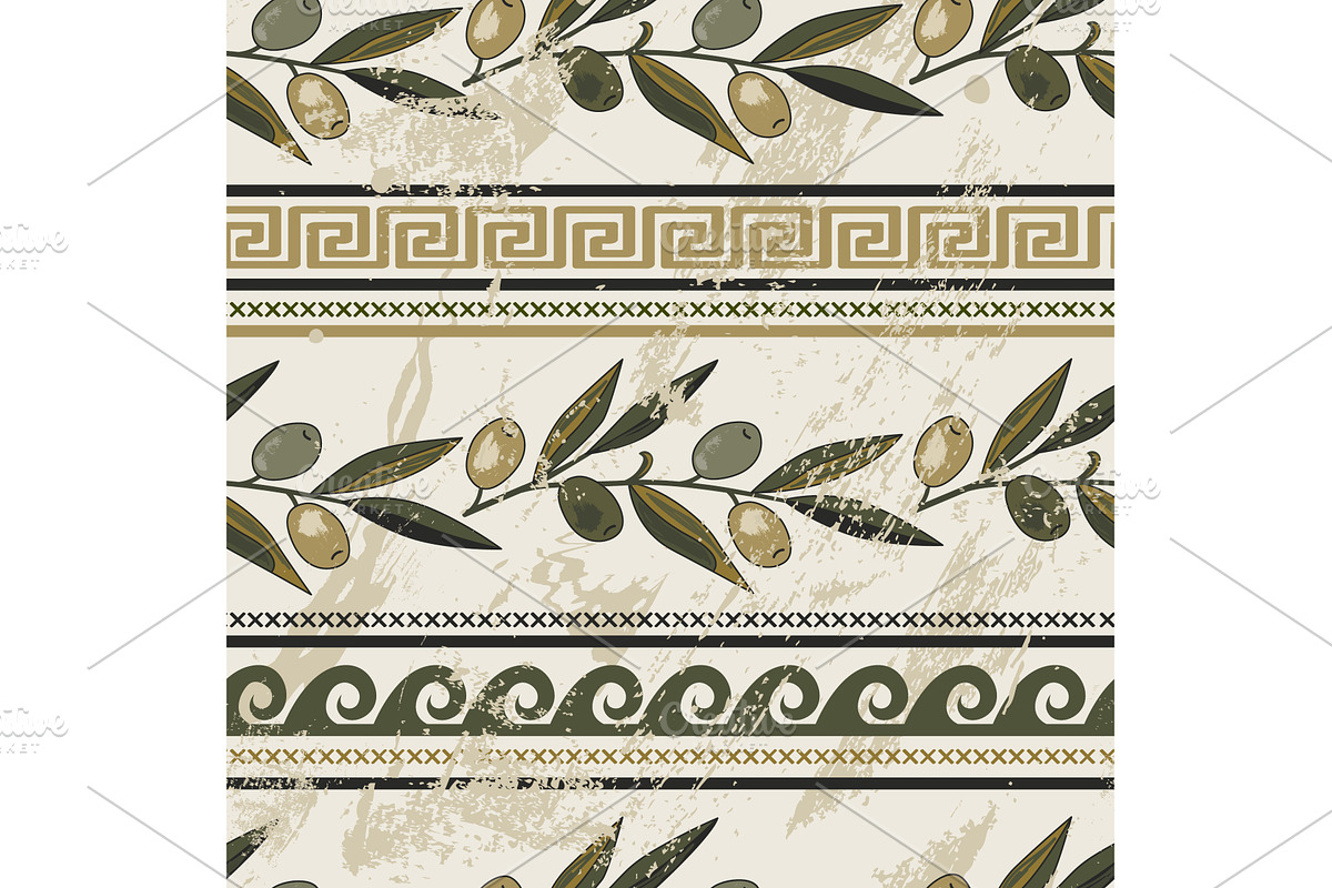 Seamless pattern with olives, an Illustration by Toltemara