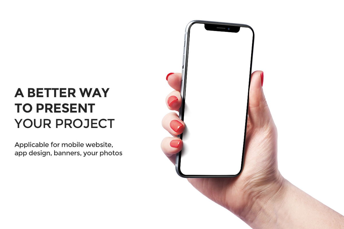 iPhone X Mockup version 3, an iPhone Mockup by Mockup Store (Photo 2 of 3)