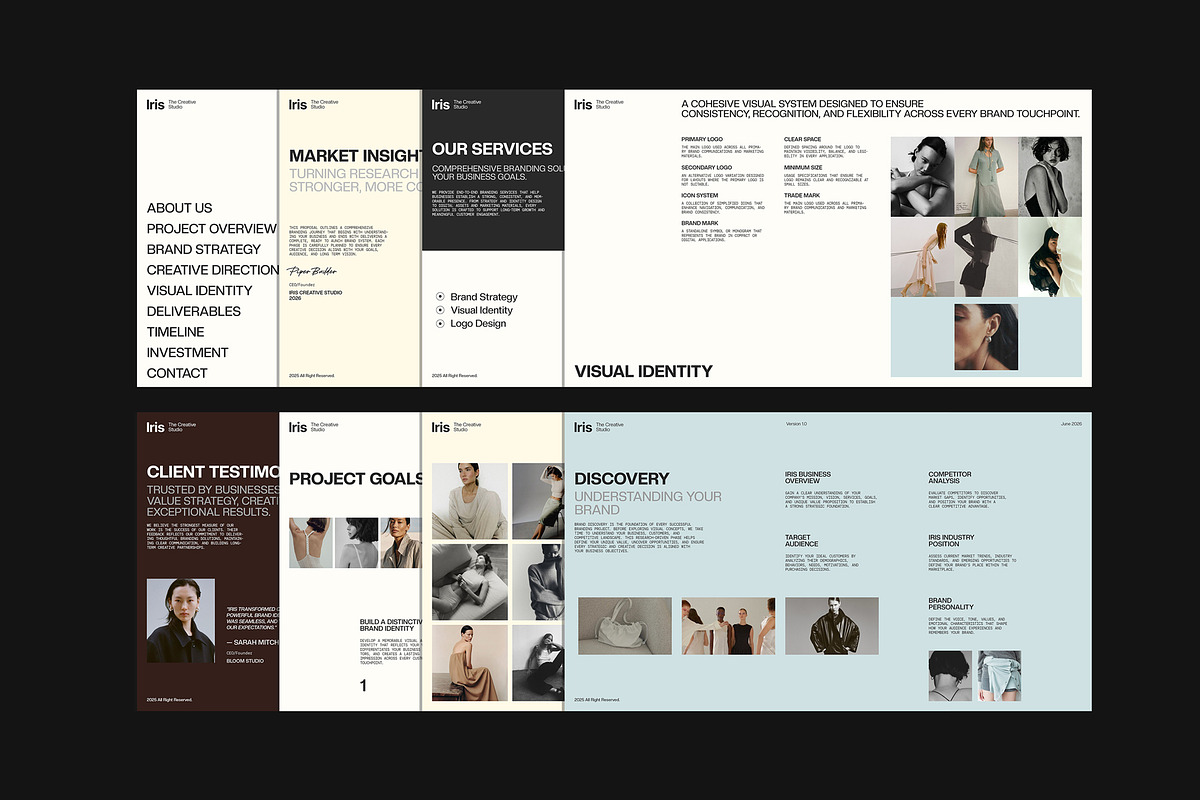Iris Brand Proposal | Canva, a Presentation Template by evgenystudio (Photo 8 of 11)