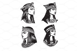 Vector of Cleopatra portraits, a Person Illustration by yod67
