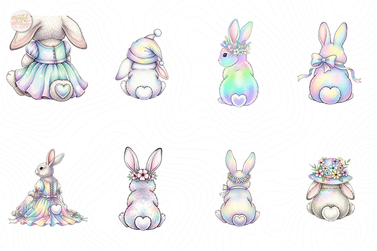 Holographic Bunny PNG Clipart., an Animal Illustration by KennedyStudio (Photo 2 of 5)